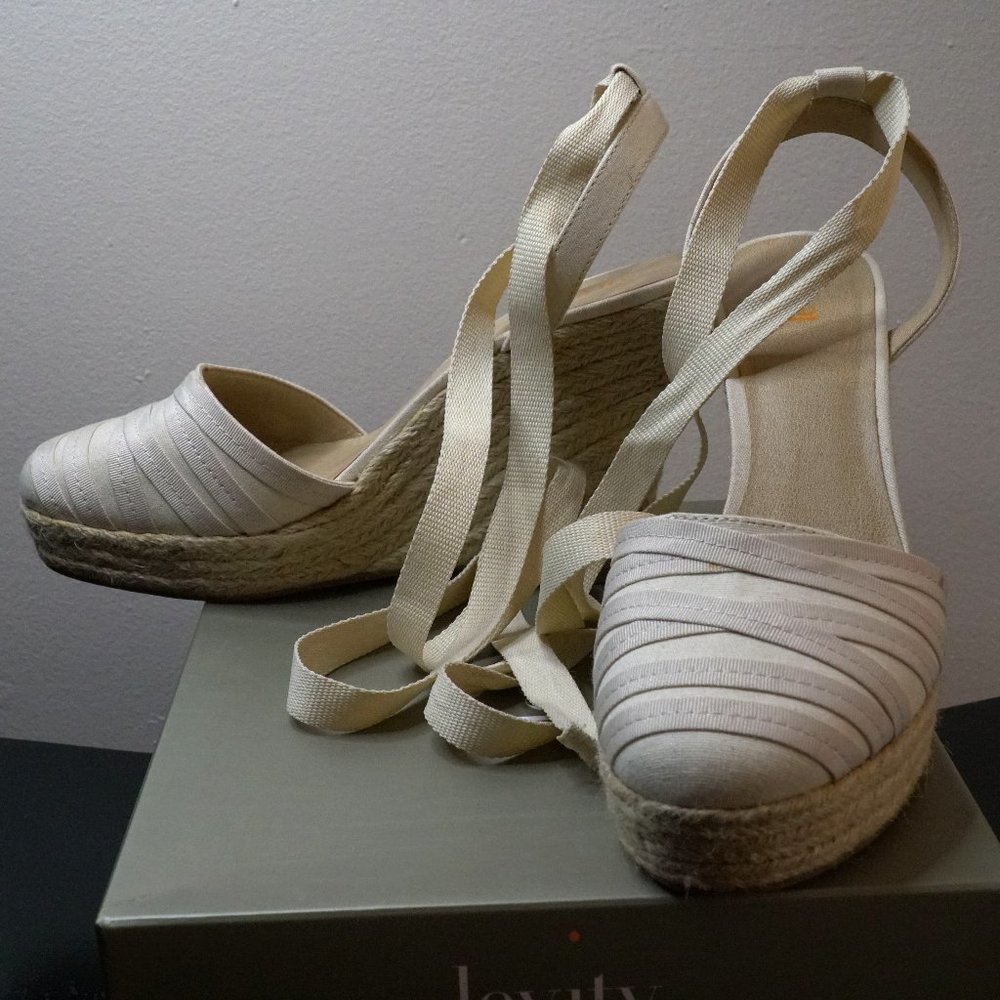 COPY - Levity Natural Sierra Wedge Lace Up Sandals Size 9 1/2